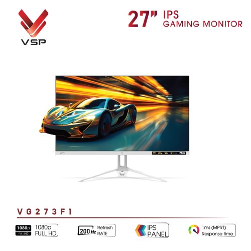 Màn hình VSP VG273F1 White (27 inch/FHD/IPS/200Hz/1ms)